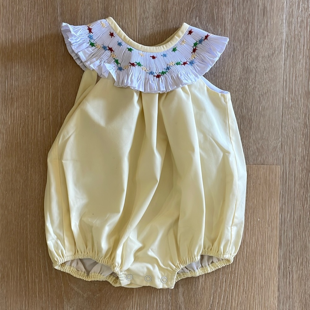 TBBC smocked romper 12-18 mo
